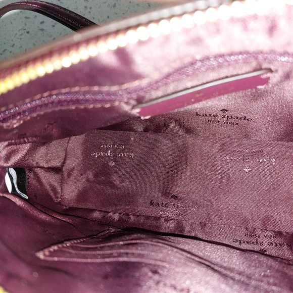 Kate Spade Small Dome Crossbody Deep Berry Tinsel NWT - Picture 3 of 4